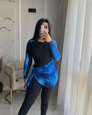 Burkini Femme Bleu Dégradé 3 Pièces | Maillot de Bain Modeste – Bizelle Maroc